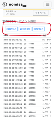 ポイント履歴
